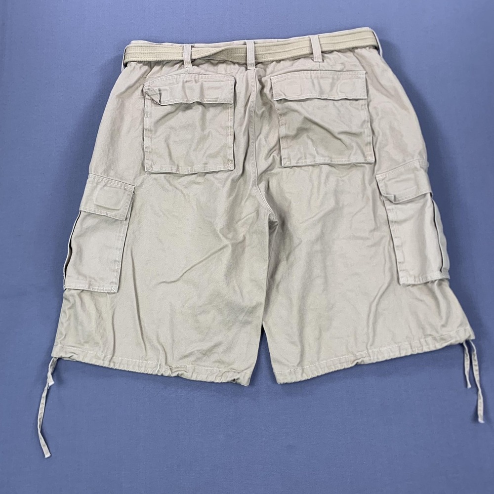 Regal Wear Cargo Shorts Mens 46 Khaki Belted Utility Pockets Y2K Baggy Hip Hop - Picture 14 of 16